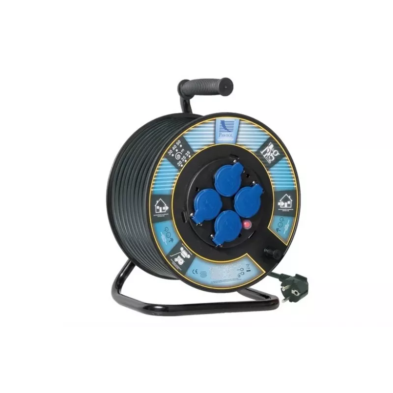 REEL RR3X1.5.40M.IP44 B.1116-300G-40-S Kaablikerem 40m H05VV-F 3x1,5mm² 4 pistikupesa Schuko IP44 Must