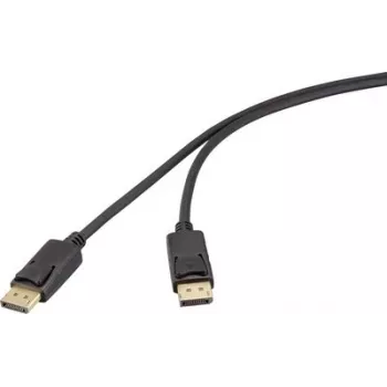 Renkforce DisplayPort-kaabel 1m must 4K UHD 60Hz isane-iseane kullatud kolmekordselt varjestatud RF-6830472