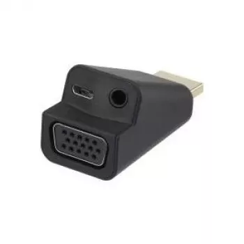 Renkforce HDMI VGA-adapter 3,5 mm heliga, Full HD 1080p, must 041C142