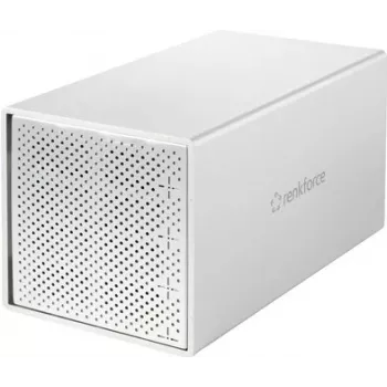 Renkforce RF-5587610 4-kohaline SATA kõvaketta korpus, 2,5/3,5 tolli, USB 3.2 Gen 1, alumiinium, 80 mm ventilaator