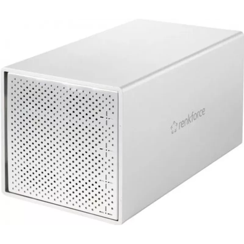 Renkforce RF-5587610 4-kohaline SATA kõvaketta korpus, 2,5/3,5 tolli, USB 3.2 Gen 1, alumiinium, 80 mm ventilaator