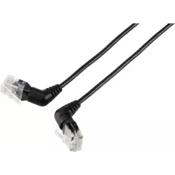Renkforce RF-6071540 CAT 6 U/UTP võrgupatch-kaabel, RJ45, 0,5 m, must, 360° pööratavad nurgaall pistikud