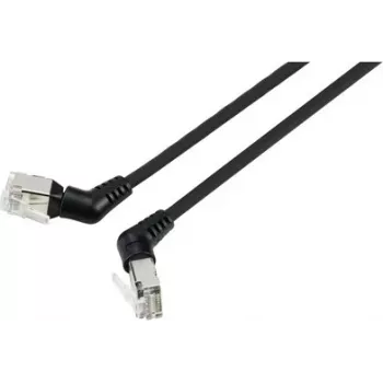 Renkforce RF-6071550 CAT 6a F/UTP paigalduskaabel, 2 m, must, 360° pööratavad RJ45 pistikud, nurga all väljumine