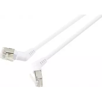Renkforce RF-6071566 CAT 6a F/UTP võrgupatch-kaabel, RJ45, 1 m, valge, 360° pööratavad pistikud, nurga all väljumine