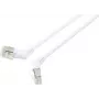 Renkforce RF-6071566 CAT 6a F/UTP võrgupatch-kaabel, RJ45, 1 m, valge, 360° pööratavad pistikud, nurga all väljumine