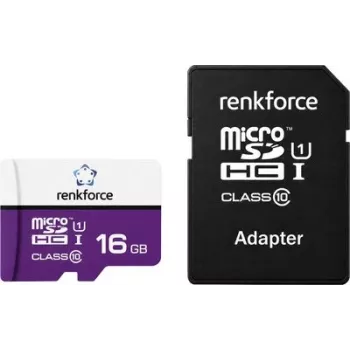 Renkforce RF-mSDC-16GB microSDHC kaart 16 GB Class 10 UHS-I U1 koos SD-adapteriga RF-7577908
