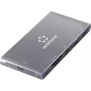 Renkforce RF-PCR-550 USB-C hub HDMI, 3x USB-A, PD, SD/microSD kaardilugejaga - hall alumiinium RF-4599772