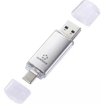 Renkforce RF-USBOS-230 64 GB USB 3.2 Gen 1 kaheliideseline USB-A/USB-C mälupulk Hõbedane RF-6688140
