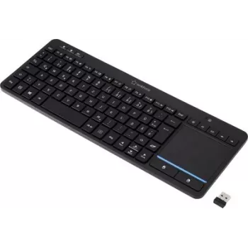 Renkforce RF-WLTKB-300 juhtmevaba klaviatuur hollandi QWERTY must integreeritud puuteplaadiga (RF-6904036)