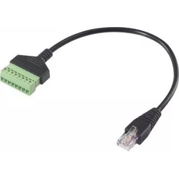 Renkforce RJ45 võrguadapteri kaabel, RJ45 isane kruviklemmliistule, 8P8C, 30 cm, must RF-6443978