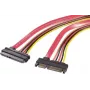 Renkforce SATA Combo pikenduskaabel 7+15 pin isane emasele 0,20 m punane/oranž RF-4297182