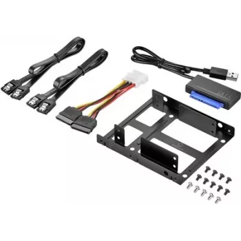 Renkforce SSD komplekt DH06K kahe 2,5 inch kuni 3,5 inch kettapaigaldusraam, metall, must
