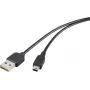 Renkforce USB 2.0 A - Mini-B pööratav kaabel 1,8 m must