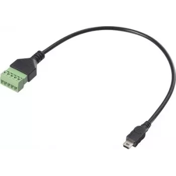 Renkforce USB 2.0 adapterkaabel Mini-B isane 5-kontaktilise kruviklemmiplokiga, 0,3 m, must RF-6443960