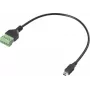 Renkforce USB 2.0 adapterkaabel Mini-B isane 5-kontaktilise kruviklemmiplokiga, 0,3 m, must RF-6443960