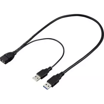 Renkforce USB 3.0 pikenduskaabel USB-A isane - USB-A emane 0,5 m must RF-5719752