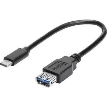 renkforce USB-C - USB 3.0 A adapterkaabel OTG-ga, 0,15 m, must, kullatud kontaktid