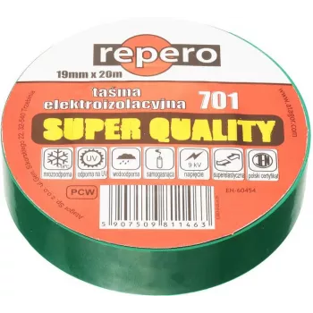 REPERO 701 roheline PVC elektriisolatsiooniteip 19 mm x 20 m