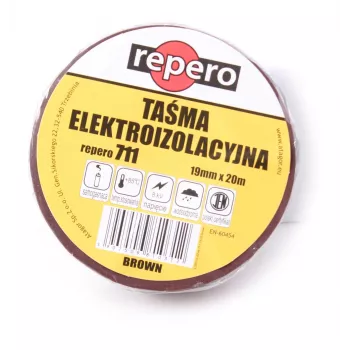 REPERO 711E Pruun PVC Elektriisolatsiooniteip 19 mm x 20 m