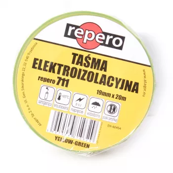 REPERO 711E kollane-roheline PVC isoleerlint 19 mm x 20 m