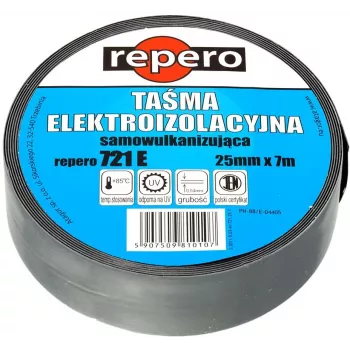 REPERO 721E isekattuv kummiteip 19 mm x 3 m must EPR