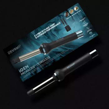 Revamp TO-2750-EU2 Progloss iGEN Cordless Ceramic Tong 25mm Must/Roosa Kuld