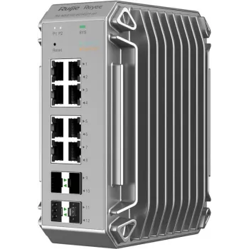 Reyee 12-Port Industrial Switch, 8x Gigabit, 4x SFP, kuni 80°C (RG-NIS3100-8GT4SFP-HP)
