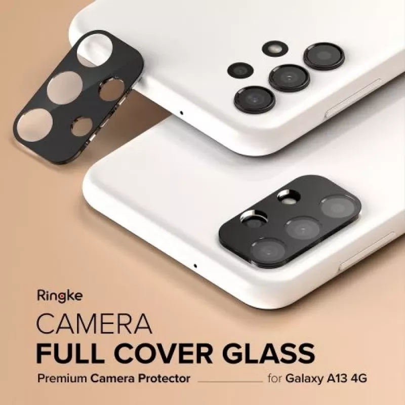 Ringke Galaxy A13 4G Camera Protector Full Cover Glass (3 Pack) Black