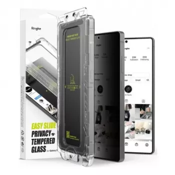 Ringke Galaxy S25 Ultra ekraanikaitse Premium Easy Slide Privacy karastatud klaas 9H paigaldusraamiga (2 tk) läbipaistev