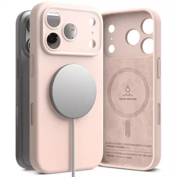 Ringke iPhone 17 Pro ümbris silikoon magnetiline Pink Sand