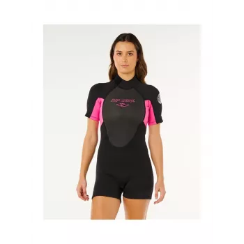 Rip Curl Omega Back Zip Springsuit - Must/Roosa - Naiste - Suurus S