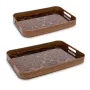 Rituali Domestici Galateo Set of 2 Rectangular Trays Peacock Tail