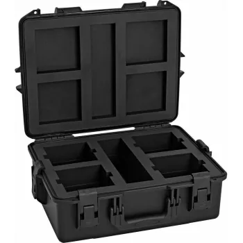 ROADINGER plastikust kohver 4x AKKU UP-4 QCL Spot QuickDMX MK2 jaoks, must, 55x42,5x21 cm