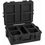 ROADINGER plastikust kohver 4x AKKU UP-4 QCL Spot QuickDMX MK2 jaoks, must, 55x42,5x21 cm