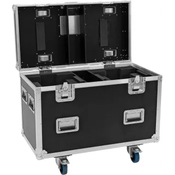 ROADINGER PRO seeria Flight Case 2x Futurelight DMH-190 liikuvale peale koos ratastega, must, 90x48x73 cm
