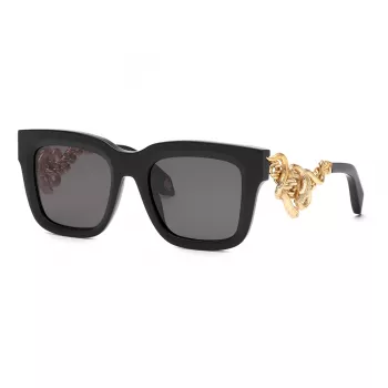 Roberto Cavalli SRC041M520700 Unisex Päikeseprillid - Must raam, hall gradient läätsed 52mm