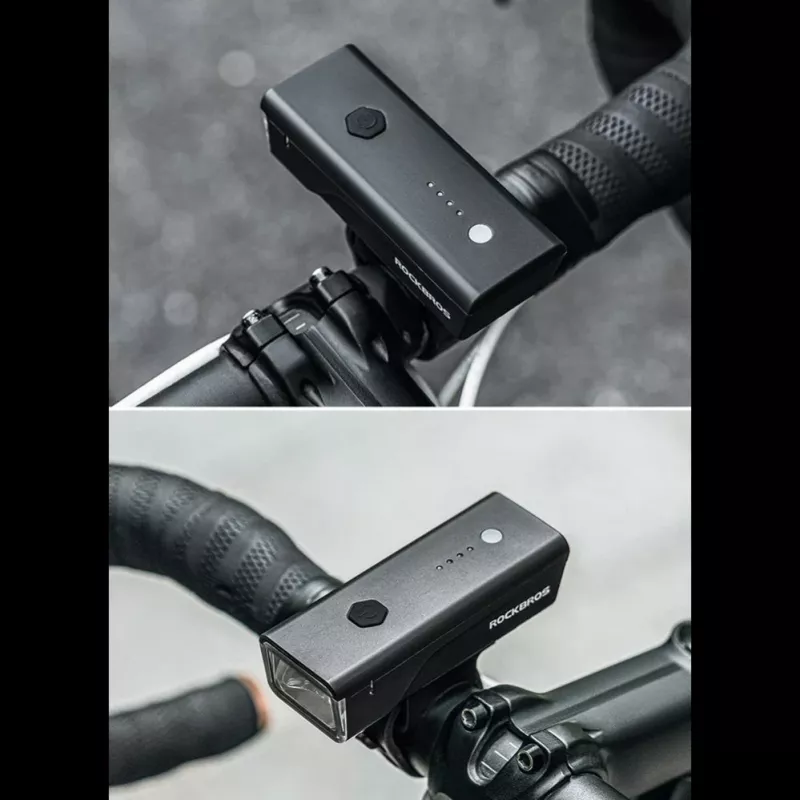 ROCKBROS esituli jalgrattale 260 lm USB-C–USB-A kaabliga - must