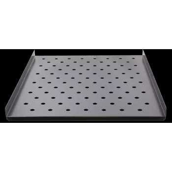 Rockstable 1U 19-tolline fikseeritud riiul, 690 mm sügav, teras, must, kandevõime 50 kg (RS19-FH69)