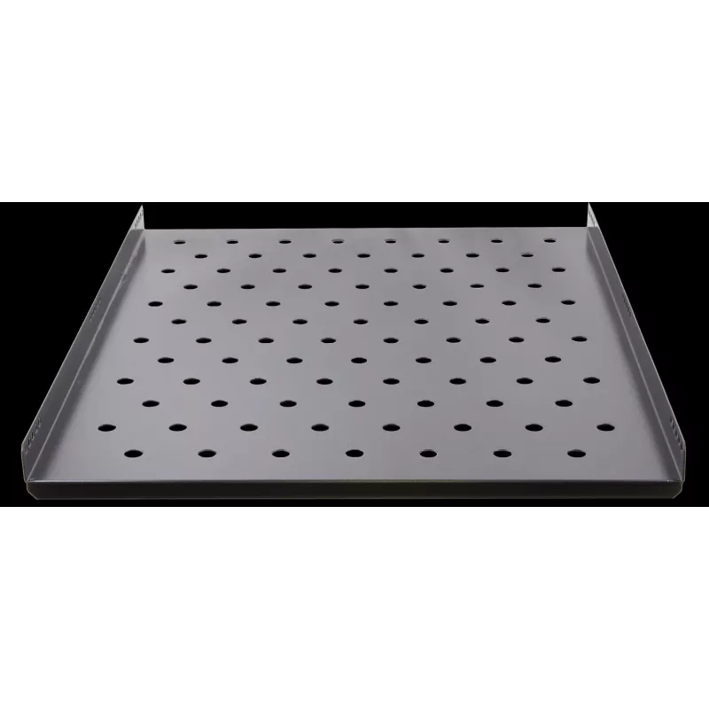 Rockstable 1U 19-tolline fikseeritud riiul, 690 mm sügav, teras, must, kandevõime 50 kg (RS19-FH69)