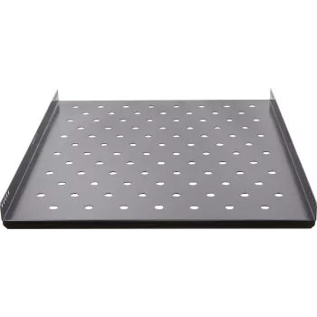 Rockstable 1U 19-tolline fikseeritud riiul, 690 mm sügav, teras, must, kandevõime 50 kg (RS19-FH69)