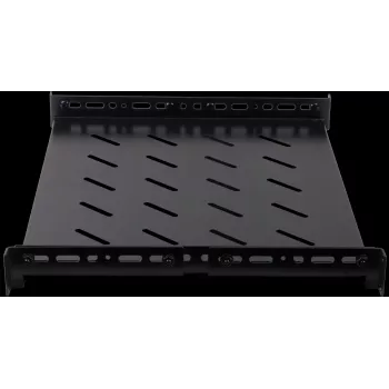 Rockstable 1U 19-tolline raskeveoriiul - fikseeritud riiul - SPCC külmvaltsitud teras - must - kandevõime 50 kg - sügavus 760 mm (RS19-SFH76)