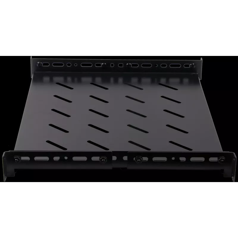 Rockstable 1U 19-tolline raskeveoriiul - fikseeritud riiul - SPCC külmvaltsitud teras - must - kandevõime 50 kg - sügavus 760 mm (RS19-SFH76)