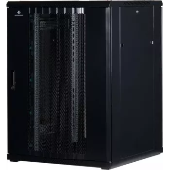 Rockstable 22U 19-tolline serverikapp võrkuksega - vabaltseisev riiul - 22U - 800 kg kandevõime - lukustatav uks - kinnitusrööpad - reguleeritavad jalad (RS19-8822PP)