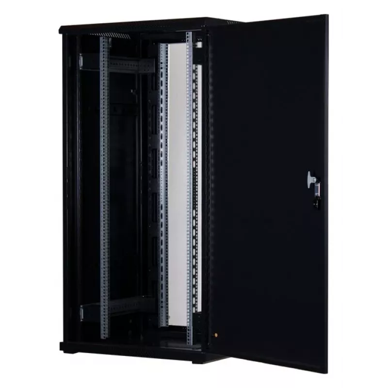 Rockstable 32 HE 19 Inch Server Cabinet with Glass Door - Freestanding Rack - 32U - 800 kg - Lockable Lock - Mounting Rails - Adjustable Feet (RS19-8832)