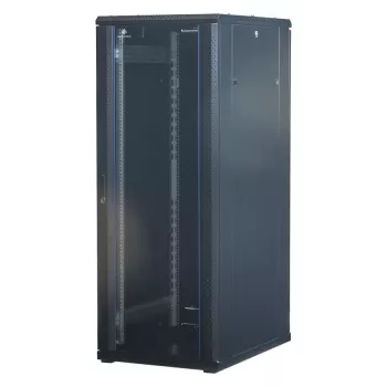Rockstable 32U 19-tolline serverikapp klaasuksega - vabaltseisev raam - 32U - 800 kg - lukustatav lukk - paigaldussiinid - reguleeritavad jalad (RS19-6832)