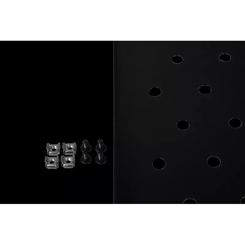 Rockstable RS19-FH612 1U Riiuliriiul - Must - Teras - 60 kg Kandevõime - Ovaalse Perforeeritud