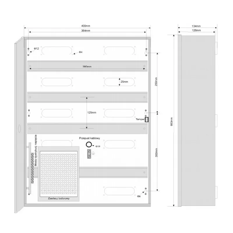 ROGER ME-5-S Seinale paigaldatav metallkarp juurdepääsukontrollisüsteemidele, IP54, helehall (RAL 7035)