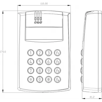 ROGER PR602LCD-DT-O võrgu juurdepääsukontroller LCD-ekraaniga, RACS 5, 4000 kasutajat