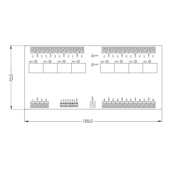 ROGER XM-8DR-BRD I/O laiendusmoodul, 8 sisendit, 8 releeväljundit, RS485