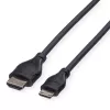 ROLINE HDMI High Speed kaabel Ethernetiga, HDMI Type A isane Mini HDMI Type C isane, 1 m, must